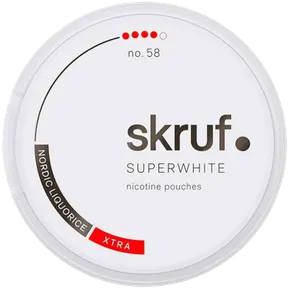 Skruf Superwhite No 58 Nordic Liquorice Slim Xtra Strong